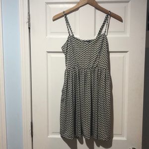 Navy and White Chevron Dress